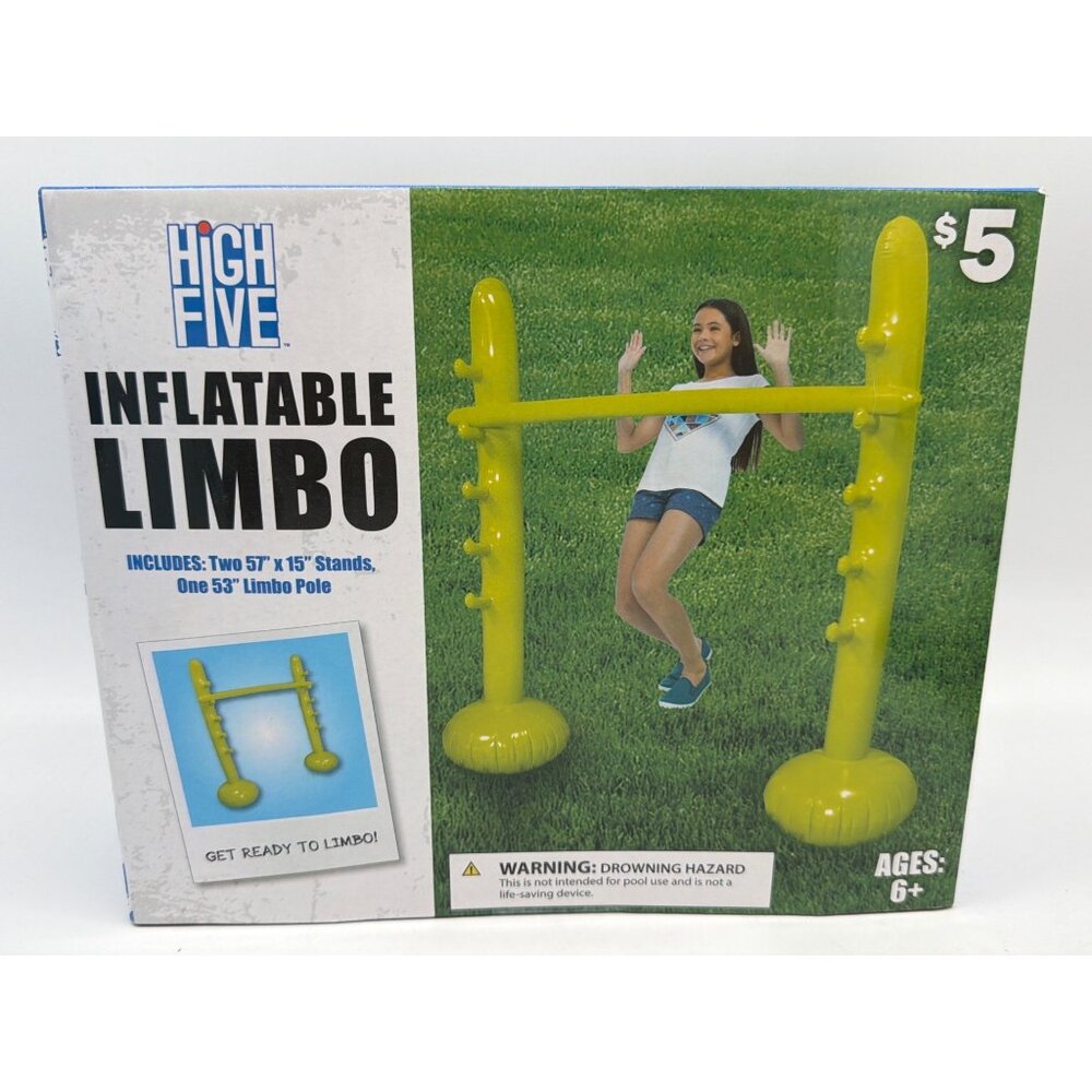 Inflatable Limbo Set For Outdoor Fun Includes Two 57" x 15" Stands & One 53" Lim